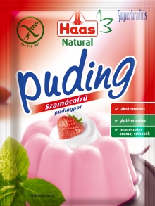 Haas Natural szamócaízű pudingpor kalciummal 40g