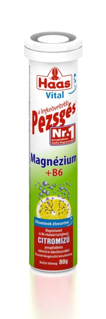 Haas Magnézium+B6 pezsgőtabletta 80g